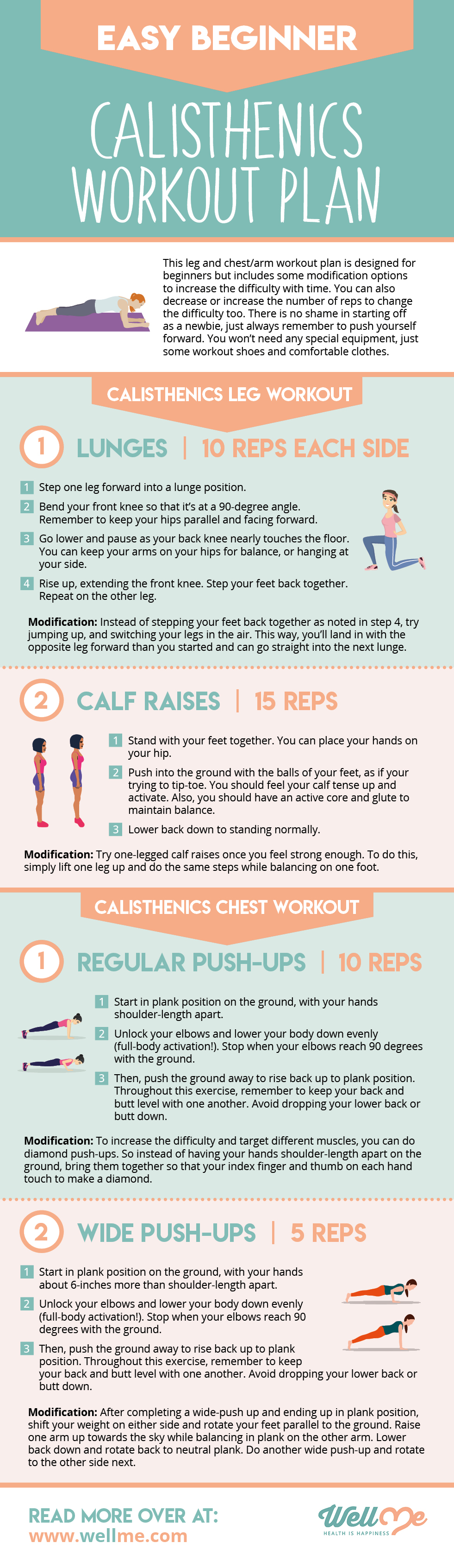 calisthenics workout infographics