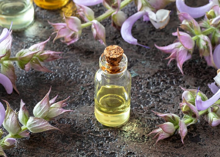 Rose and clary sage essential oil blend for menstrural cramps