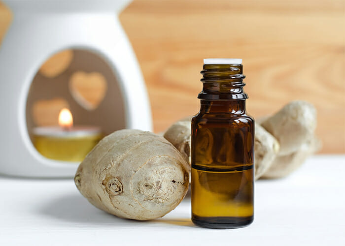 Homemade ginger essential oil blend for headache relief