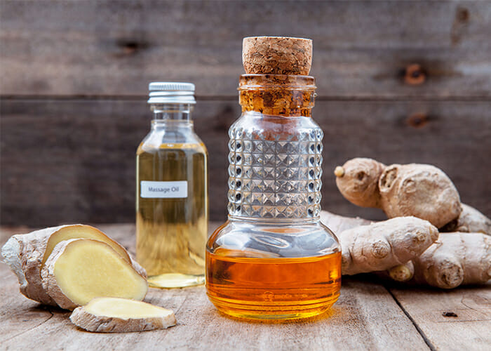 Bottles of Ginger Essential Oil Blends for Menstrual Pain