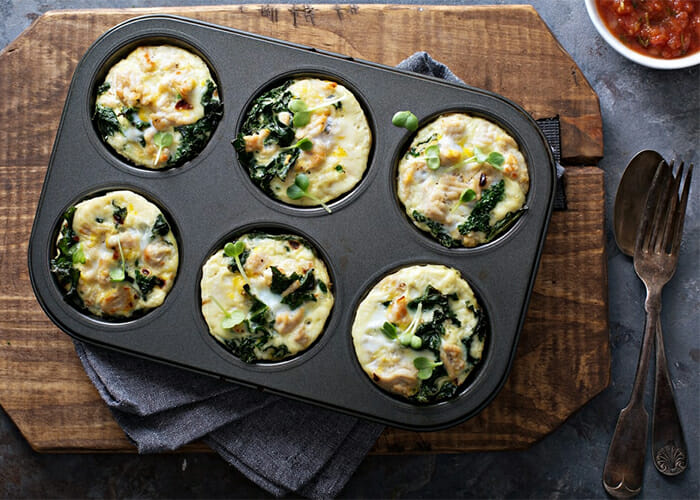 Paleo breakfast muffins in oven tray
