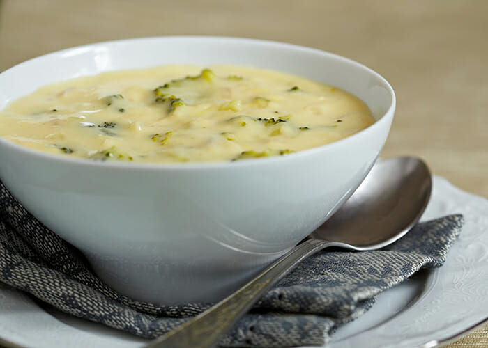 Keto broccoli cheddar soup made from a recipe